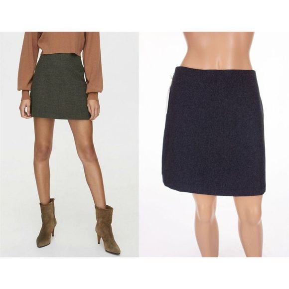 ARITZIA WILFRED New 4 Renee Skirt in Heathered Charcoal #70383